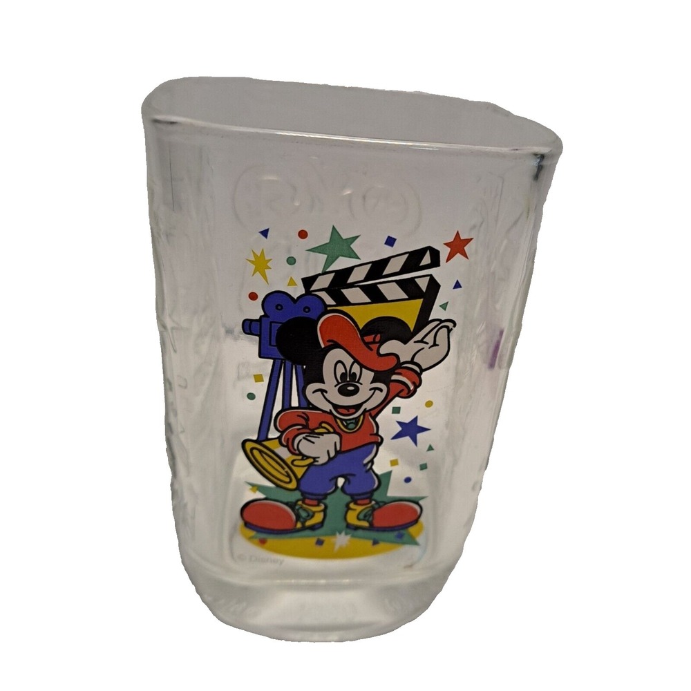 VTG Y2K McDonalds 2000 Disney Mickey Mouse‎ Studio Glass Square Tumbler